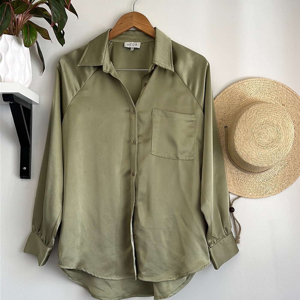 ACOA green button up